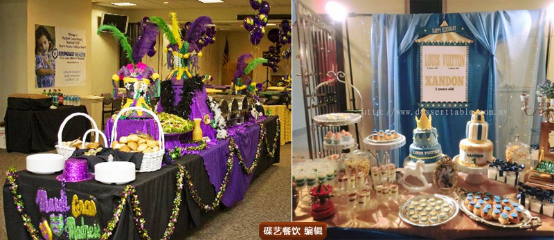 深色冷餐台,中东地区冷餐台,蓝色梦幻冷餐台 \